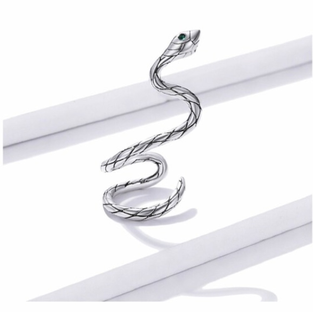 925 Sterling Silver Rich 1 Piece Magical Snake Earring Clip - Picture 2 of 7
